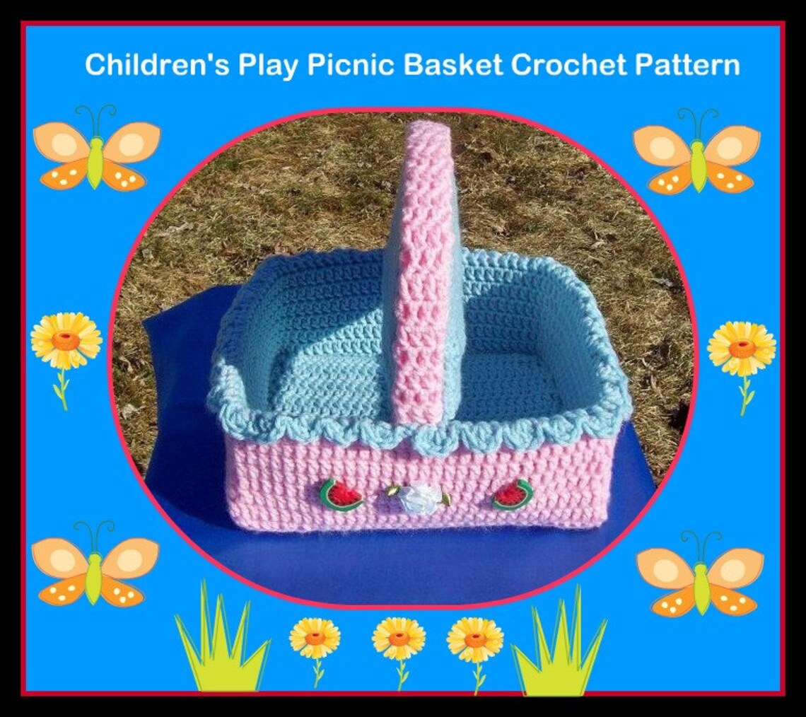 Children's Play Picnic Basket Crochet Pattern Etsy