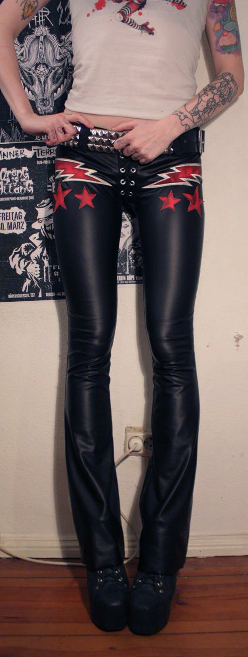 Kissin' Bombs fauxleather lightningbolt pants image 5