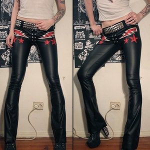 Kissin' Bombs fauxleather lightningbolt pants image 1