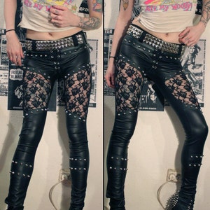 Kissin' Bombs studded fauxleather lace pants image 1