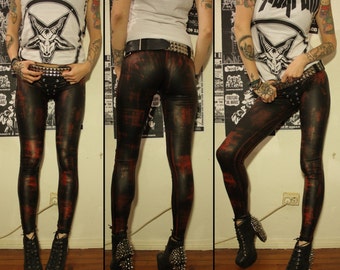 Kissin' Bombs stained fauxleather pants XS/S