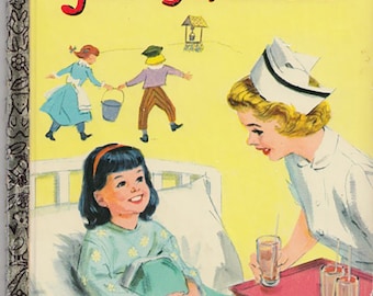 Good Bye  Tonsils 1952 Golden Book & Nurse Nancy Fabric