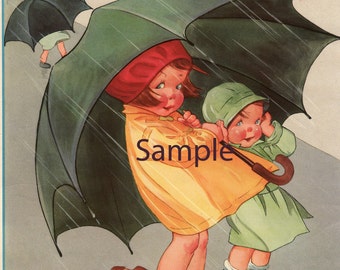 Children’s Health Posters from 1950’s: Rainy Day