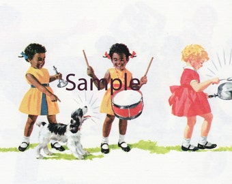 Vintage Multi Racial Dick & Jane Pictures 3: Instant Download