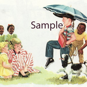 Vintage Multi Racial Dick & Jane Pictures 4: Instant Download