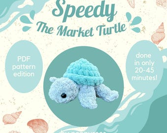 Patrón de crochet de la tortuga Speedy the Market - Versión PDF