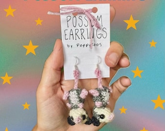 Patrón de crochet para pendientes de zarigüeya bebé