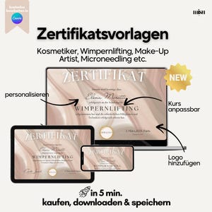 Eyelash Lifting Certificate of Completion Template l Editable Training Certificate Template l Cosmetics Area l New Design Templates