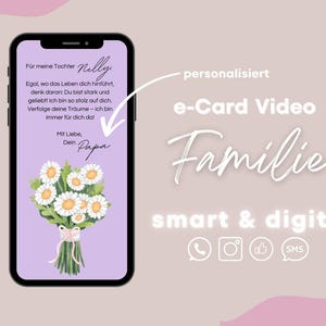 Motivierende Vater/ Tochter E-Karte – Personalisierbar -Blumenstraß