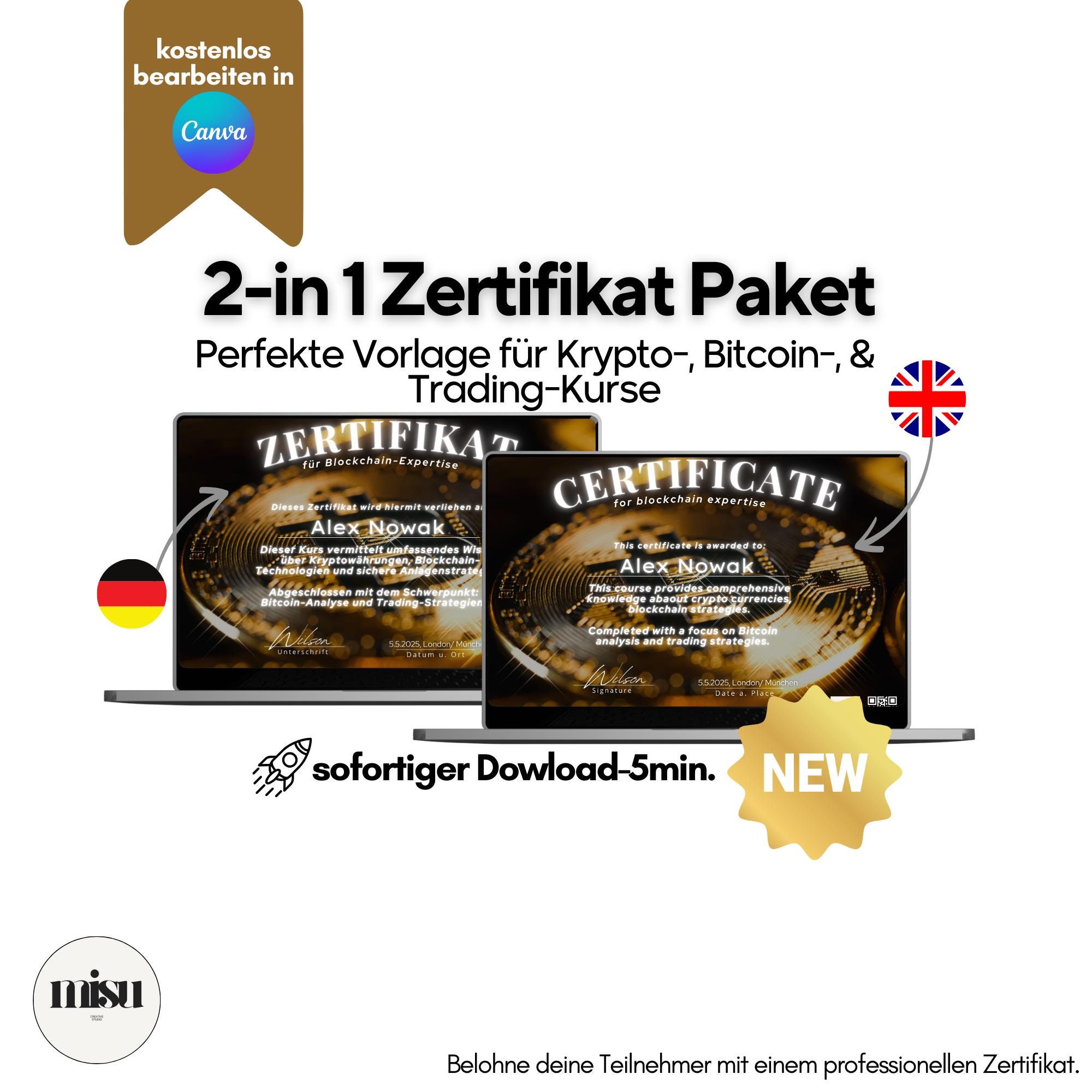 Bitcoin & Crypto Certificate | Crypto Certificate Template | Editable  Template - Etsy