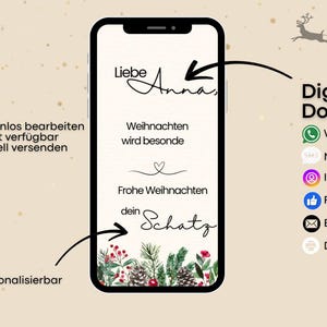 Carta de amor Cartão eletrônico de Natal personalizado em forma de vídeo I Saudações de Natal I WhatsApp I Cartão digital I Cartão eletrônico - para amigos e familiares
