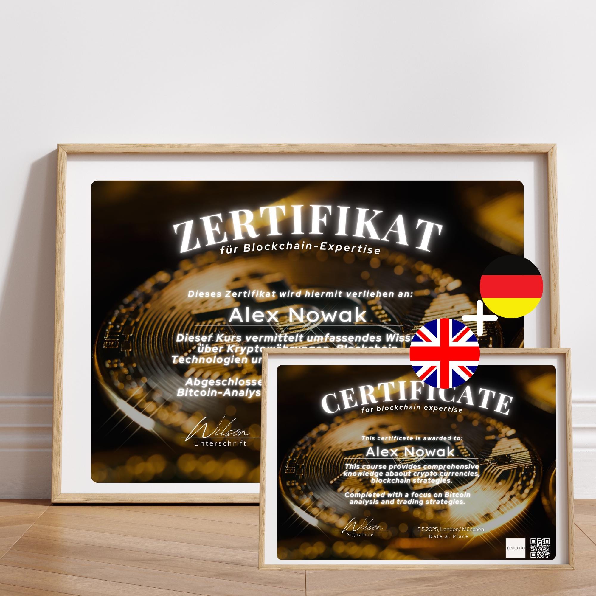 Bitcoin & Crypto Certificate | Crypto Certificate Template | Editable  Template - Etsy