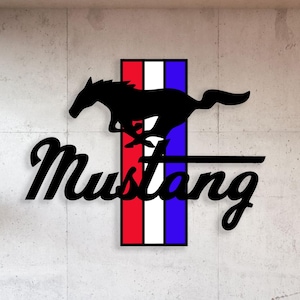 Mustang Metal Sign, Ford Mustang Home Decor, Mustang Metal Wall Art, Man Cave Sign, Garage Sign, Ford Metal Wall Sign, Mustang Sport Car