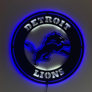 Detroit Football Metal Sign, Cool Lions Football Home Decor, Lions Football metal Art, Metal Sign, Lions fan gift,  Detroit lover gift