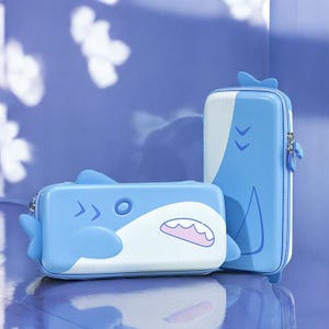 Joli sac de rangement requin pour NS OLED/standard, adorable cadeau sur le thème des requins, étui antichoc sympa, cadeau d'accessoires de jeu artisanal