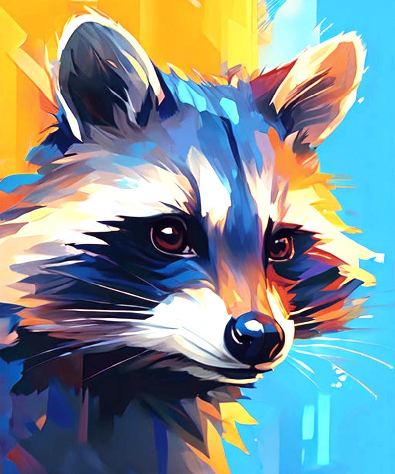Raccoon, Abstract Design for Personalized Items Gift Idea Printable ...