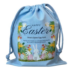 2025 Personalised Easter Rabbit Gift Bag  Easter Bag, Treat Bag, Snacks, Easter Egg Hunt Trail Bag Basket Bucket, Children, Boy, Girl, Bunny