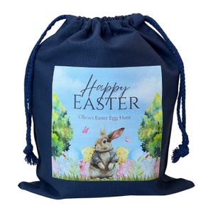 2025 Personalised Easter Rabbit Gift Bag  Easter Bag, Treat Bag, Snacks, Easter Egg Hunt Trail Bag Basket Bucket, Children, Boy, Girl, Bunny