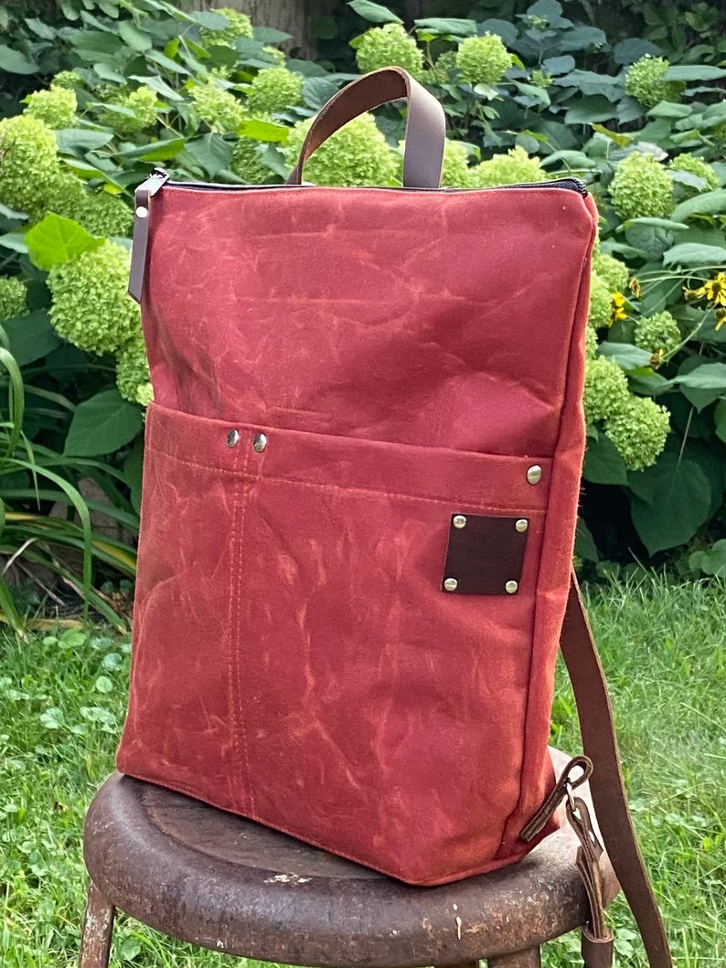 Waxed Canvas Backpack, Handcrafted in USA Etsy