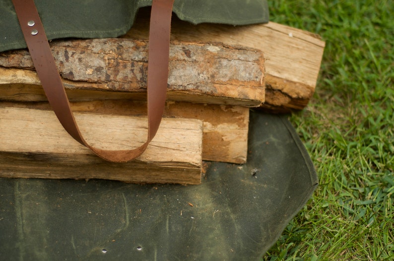 Waxed Canvas Firewood Carrier Log Holder Handcrafted in USA Etsy