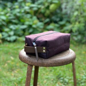 Waxed Canvas Dopp Kit, Toiletries Bag, Make-up Bag, Travel Kit, Handcrafted in USA image 5