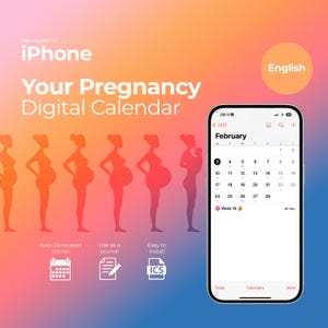 Può includere: Un'app di calendario digitale per iPhone progettata per aiutare a tenere traccia della gravidanza. L'app presenta una vista del calendario con un indicatore del numero della settimana, una funzione di diario e la generazione automatica delle voci. L'app è facile da installare e si sincronizza con altri calendari.