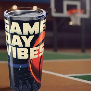 Sporty Basketball Tumbler - Perfect for Game Days, Sports Gifts, Fans, Athletes, Basketball Lovers