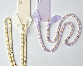 Correas para teléfono con letra personalizada, correa cruzada para teléfono, cordón de cadena, accesorio para teléfono manos libres, llavero con dije personalizado y dije inicial.