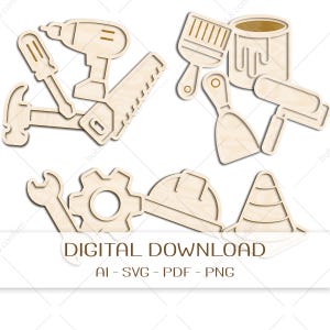 Laser bestand vulvormen KLUSSEN - GEREEDSCHAP | Speelvormen voor sensorisch spel | Digital download SVG