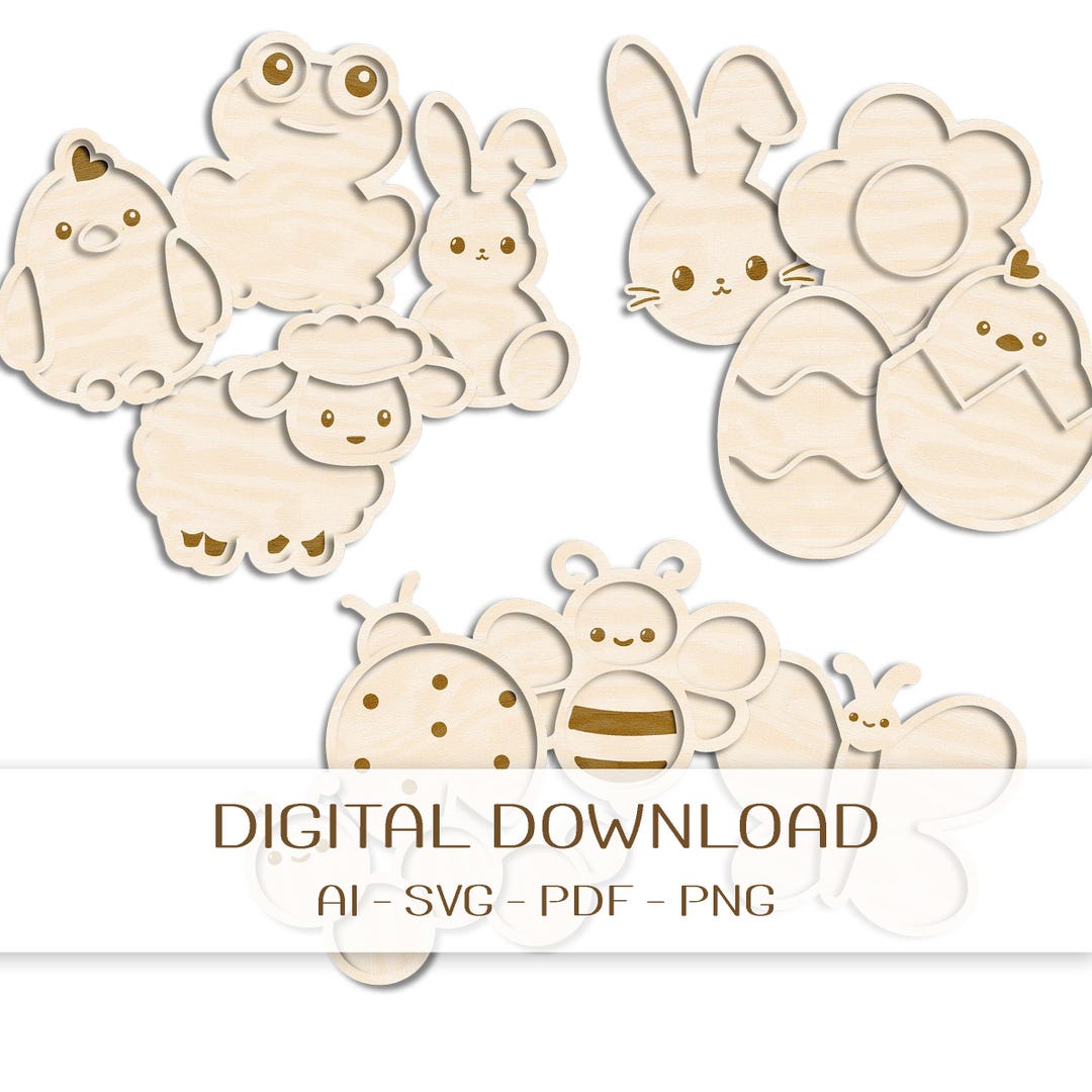 Laser Cut File Mini Play Trays SPRING & EASTER | Fillable Shapes for ...