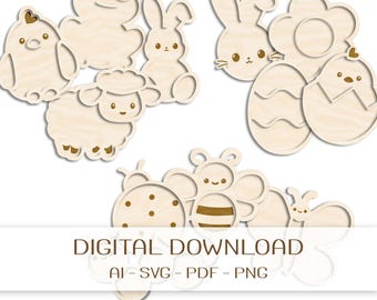 Easter Sensory Bin SVG: Laser Cut Play Tray Shapes (Digital Download)
