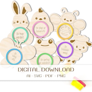 SVG - Supporto per Play-Doh ADDIO asilo - Olandese / Download digitale / Supporto per piccoli vasi di terracotta