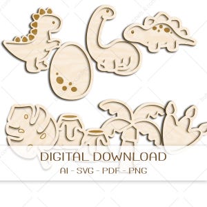 Laser bestand vulvormen DINO | Speelvormen voor sensorisch spel | Digital download SVG
