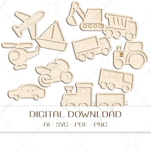 Laser bestand vulvormen VOERTUIGEN | Vulmallen voor sensorisch spel | Digital download SVG
