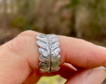 Fern ring, sterling silver leaf ring, size 6.5 ring