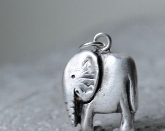 Silver mother elephant pendant, charity jewelry, proceeds to The Sheldrick Wildlife Trust