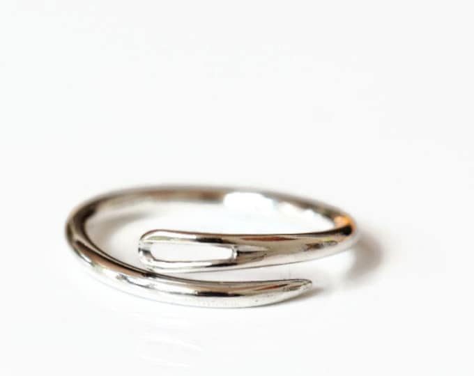 Sewing Needle Ring, Sterling Silver Ring Open or Closed, Seamstress