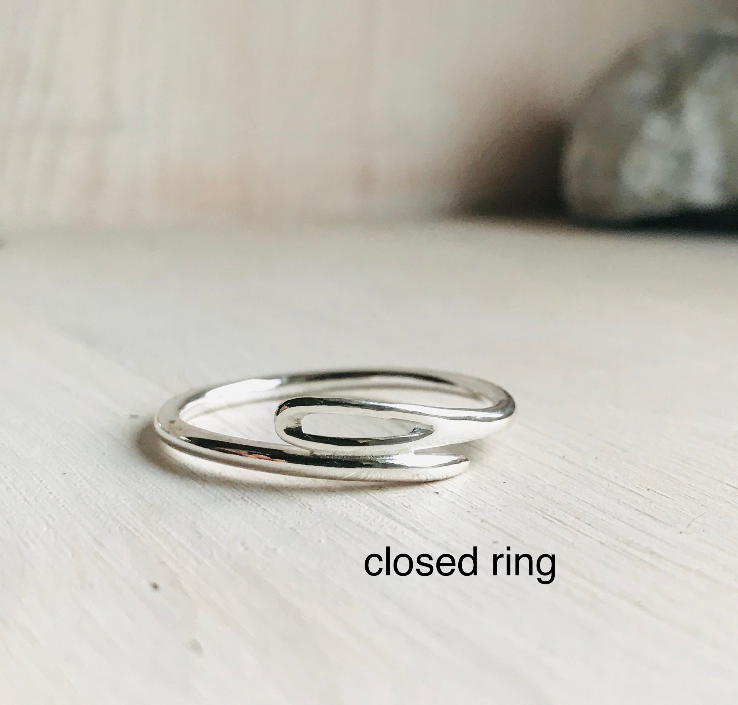 Sewing Needle Ring Sterling Silver Ring Open or Closed Etsy