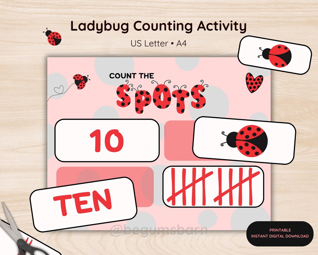 Ladybug Counting Activity Printable: Toddler Learning, Homeschool ...