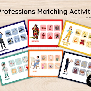 Professions Matching Activity: Community Helpers Printable (PDF)
