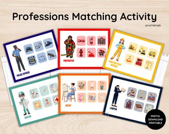 Professions Matching Activity: Community Helpers Printable (PDF)