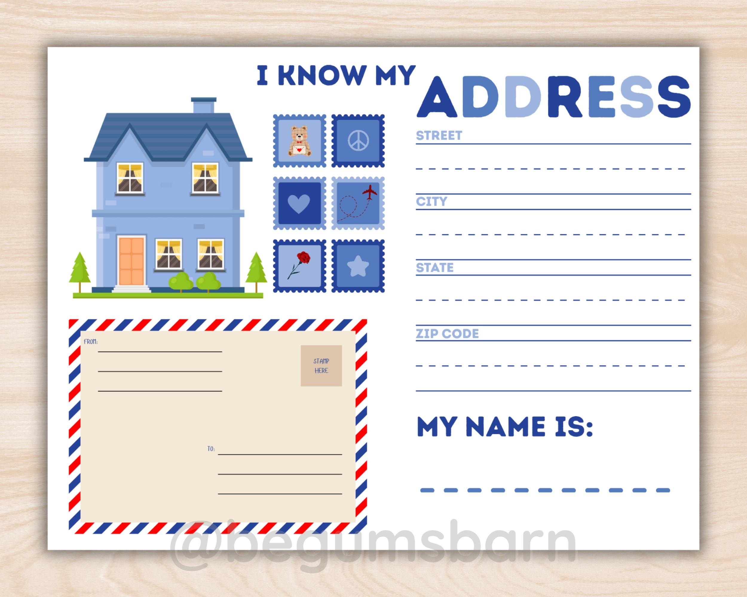Address Practice Worksheet: Montessori Homeschool Printable - Etsy