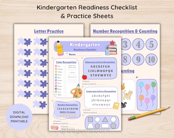 PDF Préparation à la maternelle : liste de contrôle et fiches d'exercices pratiques (téléchargement numérique)
