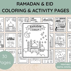 Ramadan Activity Printable, Eid Activities, Ramadan Activity Book, Ramadan Coloring, Eid Activity Book, Kids Ramadan, Islamic Activities