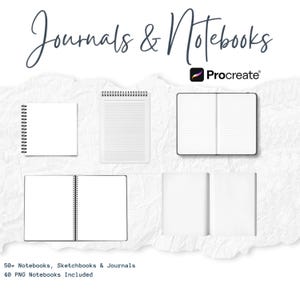 Procreate Notebook & Journal Stamp Set: 40 Realistic Stamps (PNGs)