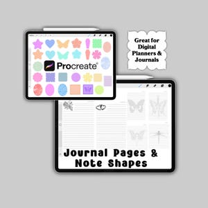 Digital Planner - Journaling Procreate Brush Set with Note Stamps - Planner Essentials Digital Planning - Goodnotes