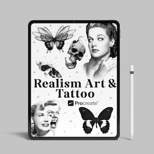 Realism Tattoo & Art Stamps for Procreate Premium Brush Set Procreate Brush Set High Quality Realism Tattoo Art Stamps
