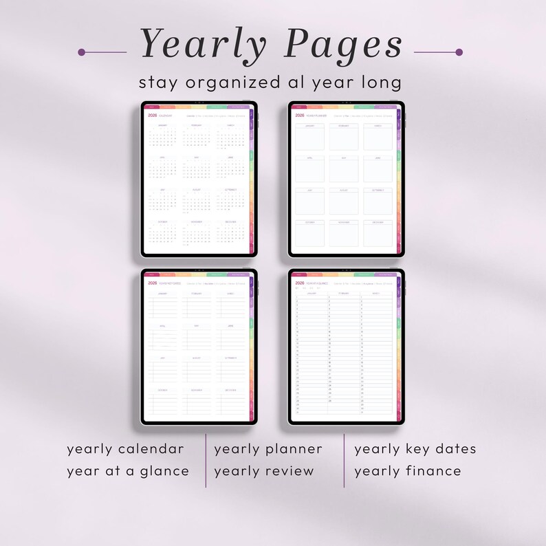 2026 Portrait Hyperlinked Digital Planner | PDF JPEG PNG | Goodnotes ...