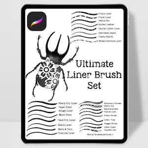 Procreate Liner Brush Set: Digital Inking, Outlining & Stippling (Digital Download