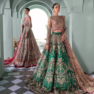 Bridal Lehenga Choli -Pakistani Indian wedding dress for nikah Mehndi Engagement & walima, Indian blouse, wedding guest lehenga dress